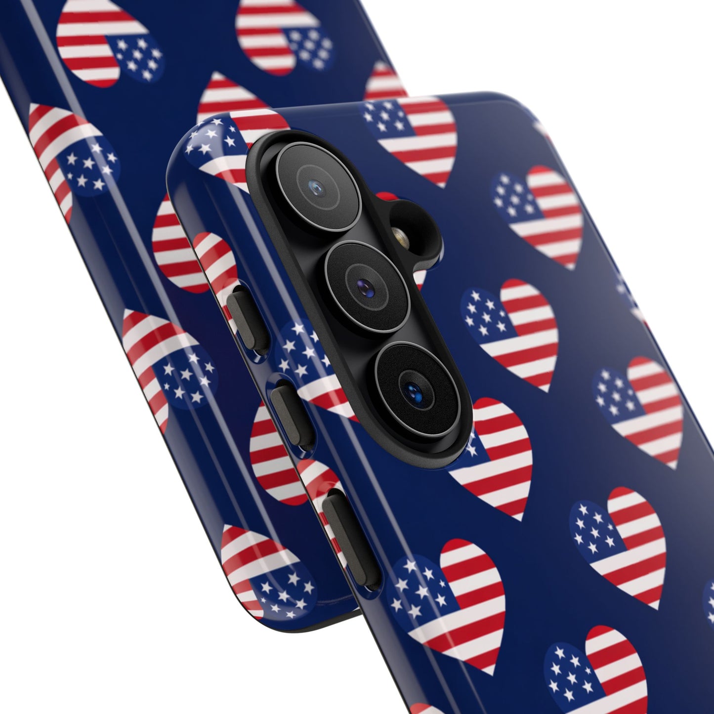 Patriotic American Flag Heart Phone Case – Tough Shockproof, USA Stars & Stripes for Iphone, Samsung Galaxy and Pixel