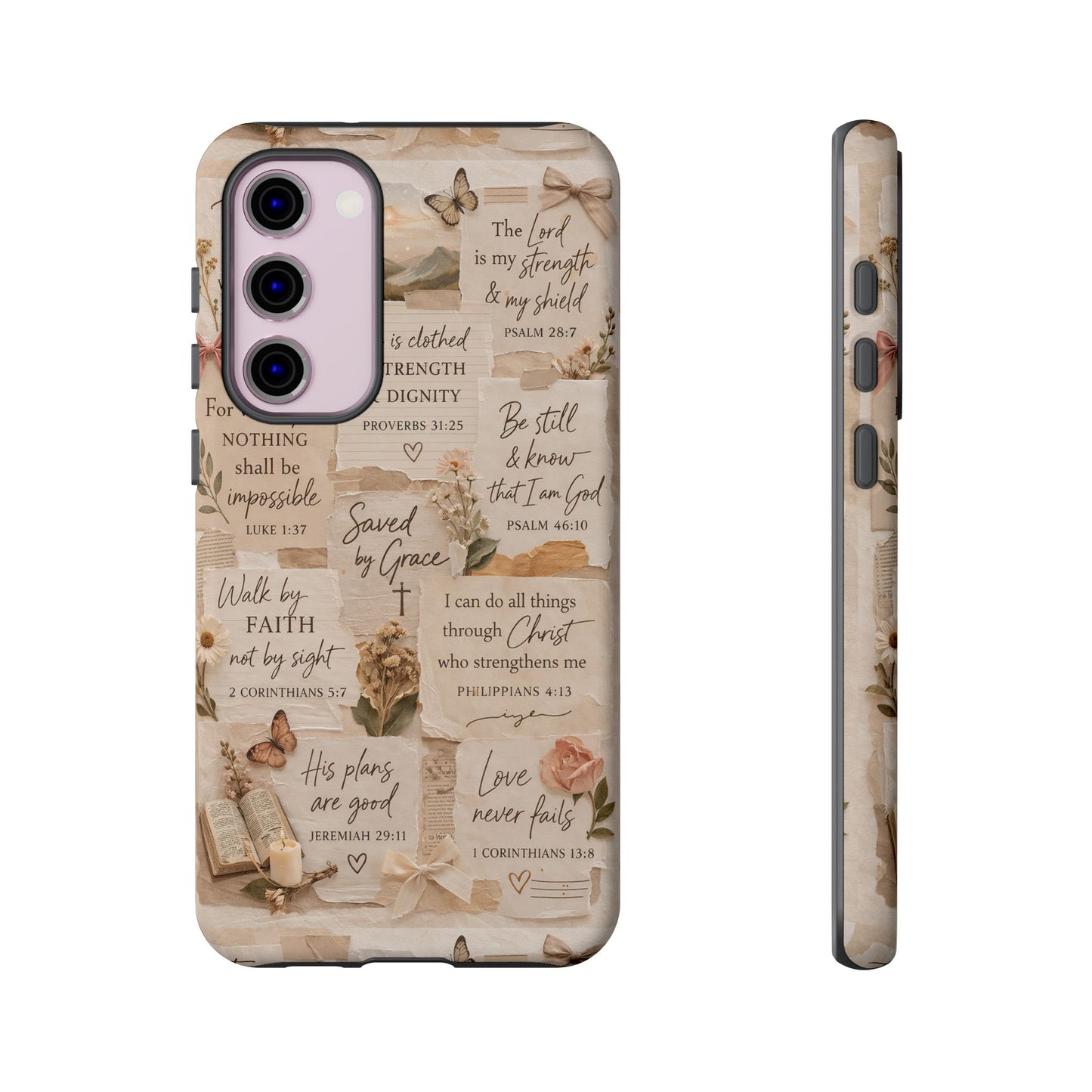 Christian Bible Verse Phone Case | Faith Scripture Aesthetic Floral Christian Case