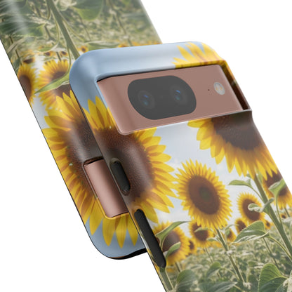 Sunflower Field Phone Case | Golden Hour Floral Aesthetic | Bright Summer Tough Case