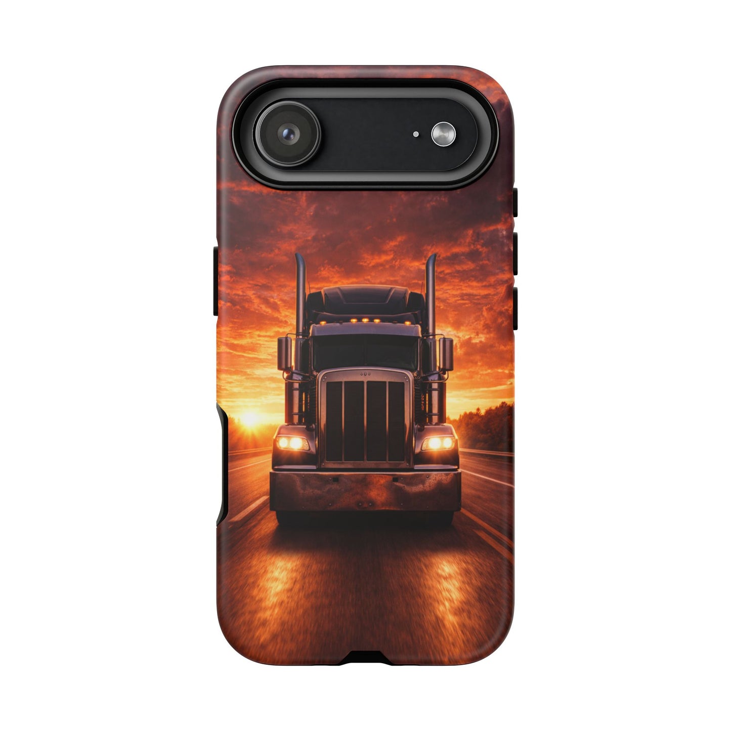 Big Rig Truck Phone Case Sunset Highway Semi Truck iPhone Samsung Cover