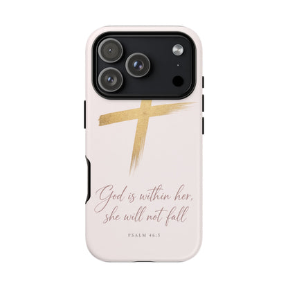 Psalm 46:5 God Is Within Her Christian Cross Phone Case Faith Gift