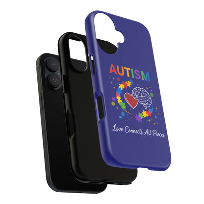 Autism Awareness Tough Case – "Love Connects All Pieces" Phone Case for Iphone, Samsung Galaxy and Pixel