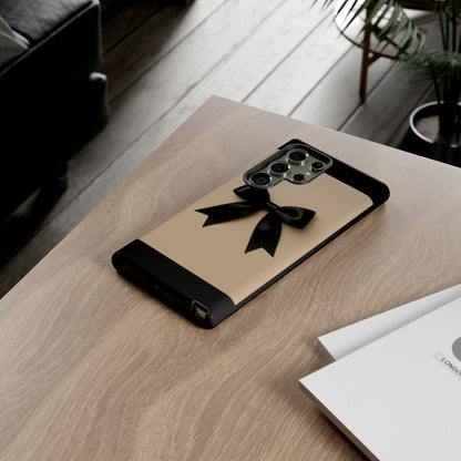 Black Bow Phone Case | Elegant Coquette Bow Design | Chic Neutral Tough Case for iPhone & Samsung