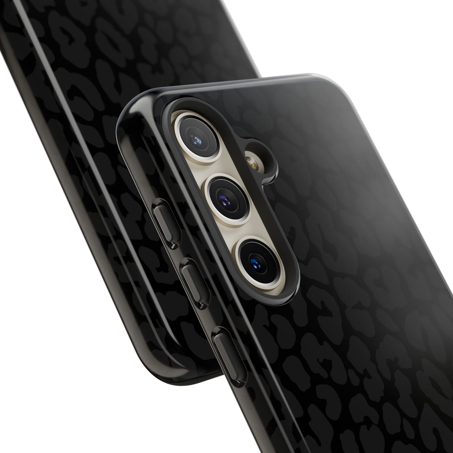 Black Leopard Phone Case | Black on Black Leopard Print Tough iPhone & Samsung Case | Matte or Glossy Protective Cover