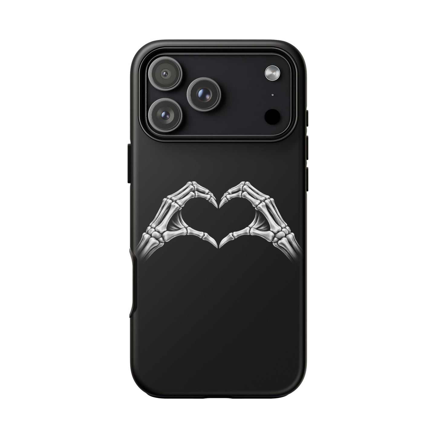 Skeleton Hands Heart Phone Case | Gothic Black Protective Cover