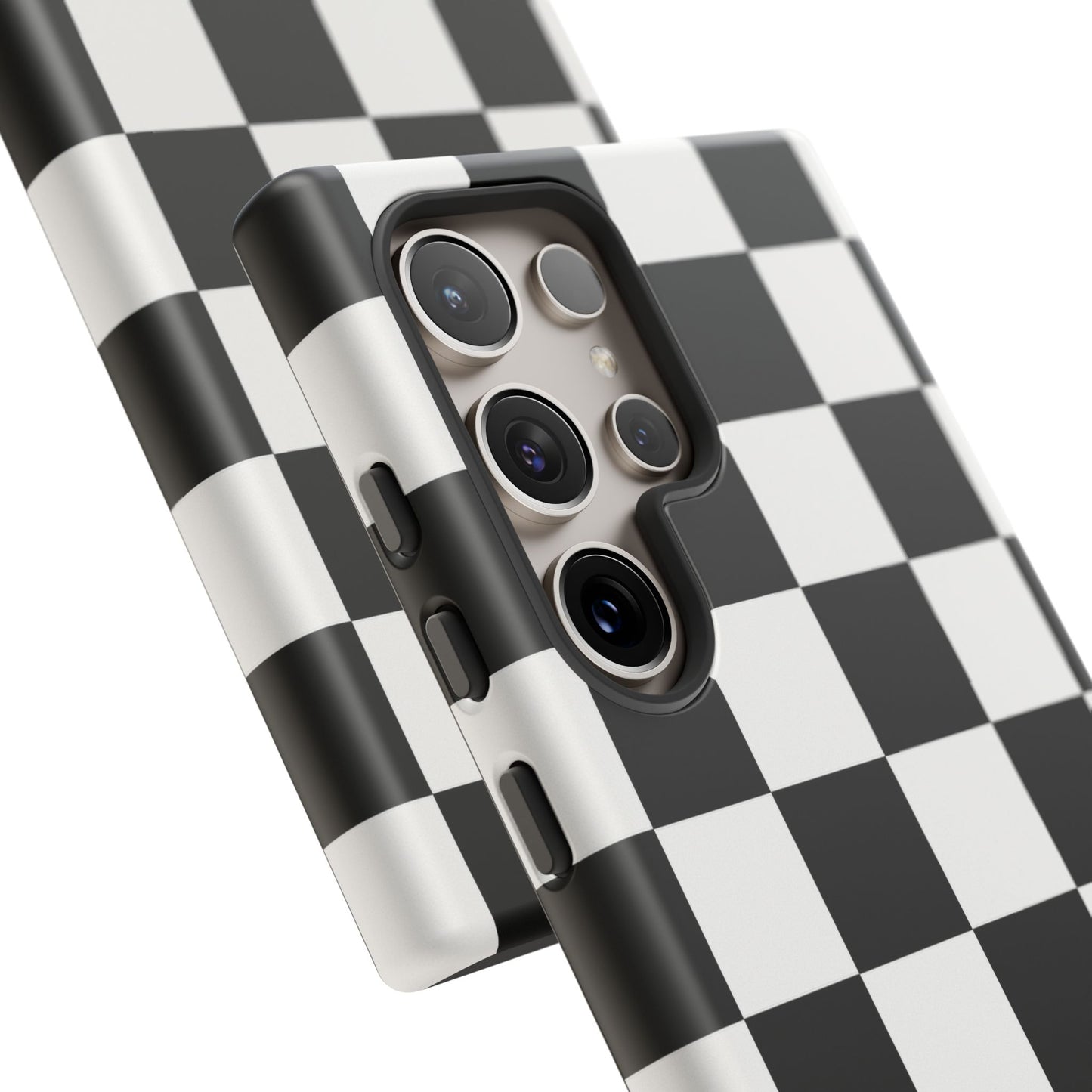 Black & White Checkerboard Phone Case – Classic Aesthetic Tough Protective Case