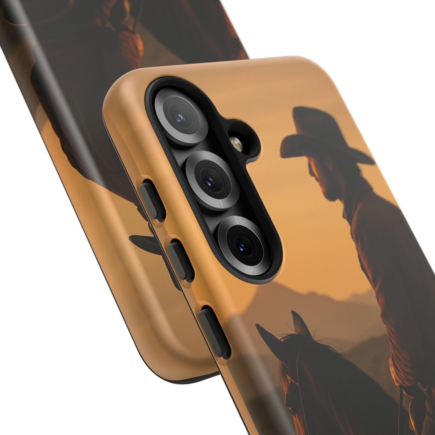Western Cowboy Sunset Phone Case | Horse Rider Desert Aesthetic Tough Protective Case