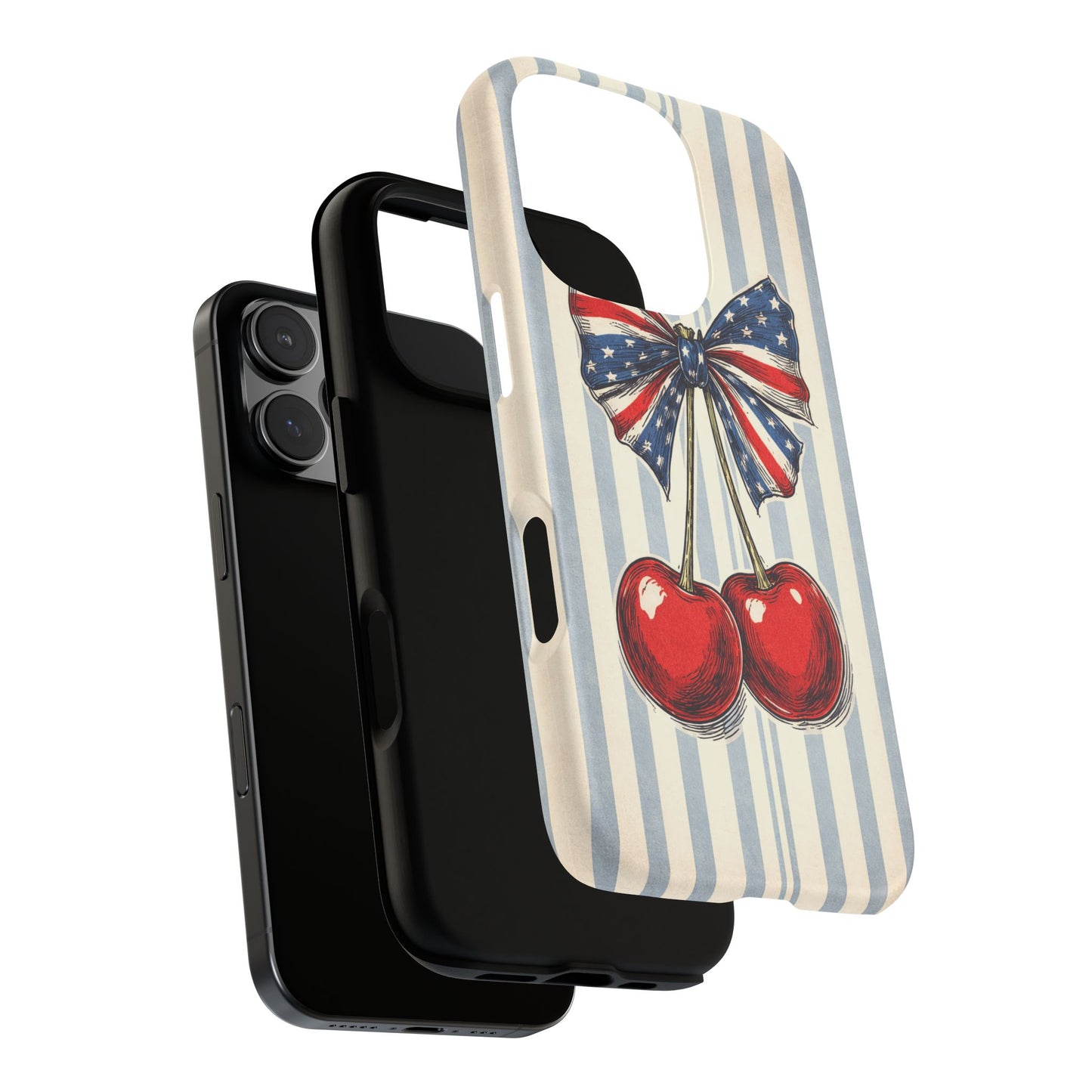Patriotic Cherry Phone Case Americana Coquette Aesthetic iPhone Samsung