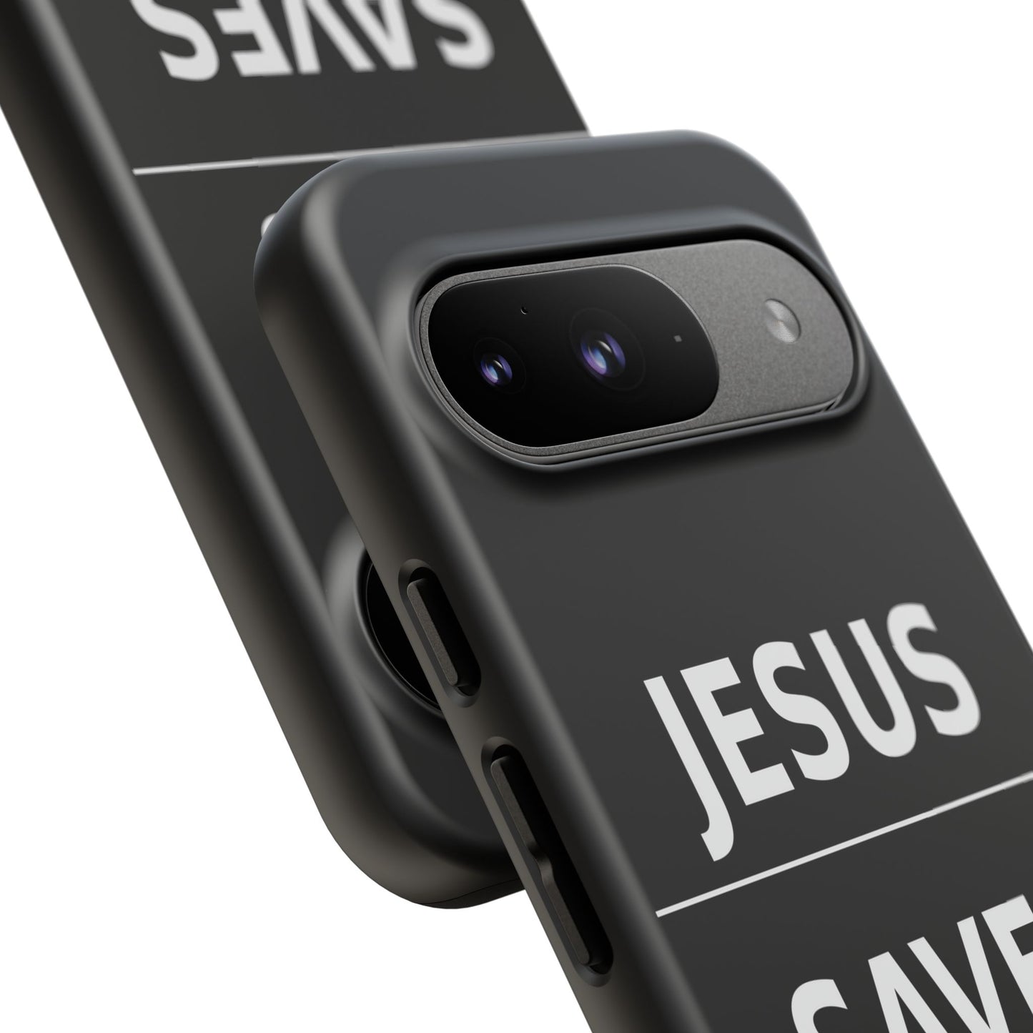 Jesus Saves Phone Case Christian Religious Minimalist Black Tough Cover