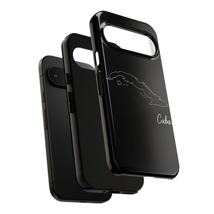 Cuba Outline Phone Case – Minimal Country Map Tough Case (iPhone, Samsung, Pixel)