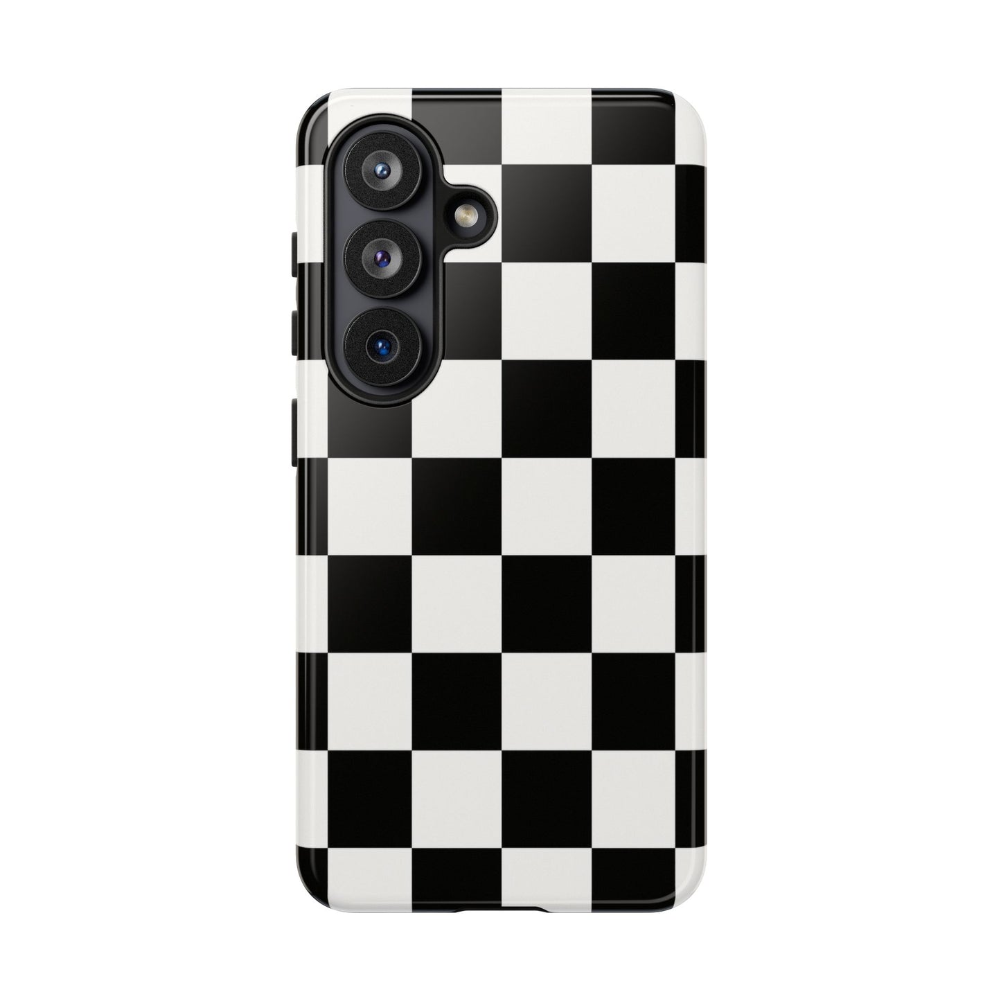 Black & White Checkerboard Phone Case – Classic Aesthetic Tough Protective Case for Iphone, Samsung Galaxy and Pixel