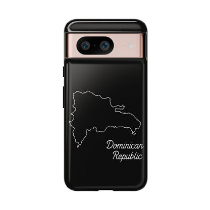 Dominican Republic Outline Phone Case – Minimal Country Map Tough Case (iPhone, Samsung, Pixel)