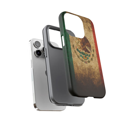 Vintage Mexico Flag Phone Case – Mexican Pride Grunge Flag Aesthetic Tough Case