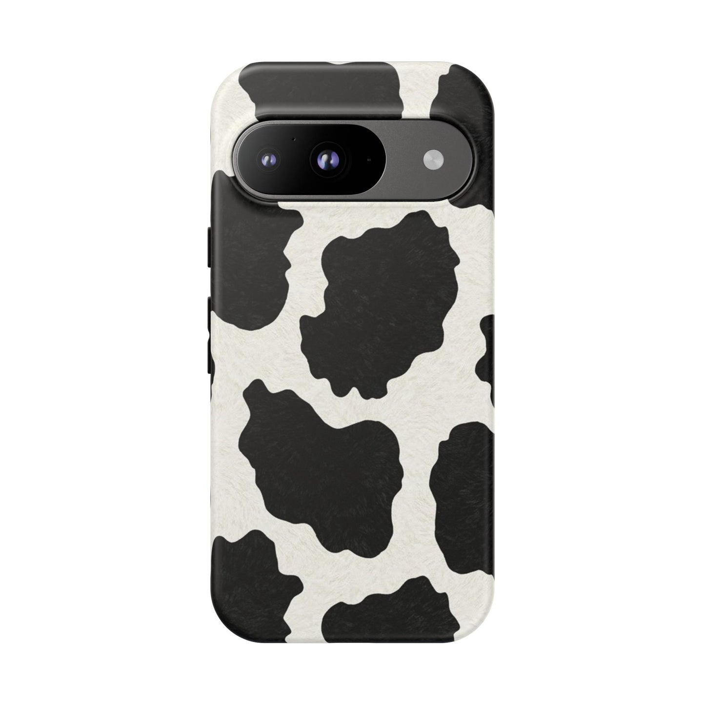 Black & White Cow Print Phone Case | Western Aesthetic iPhone & Samsung Tough Case