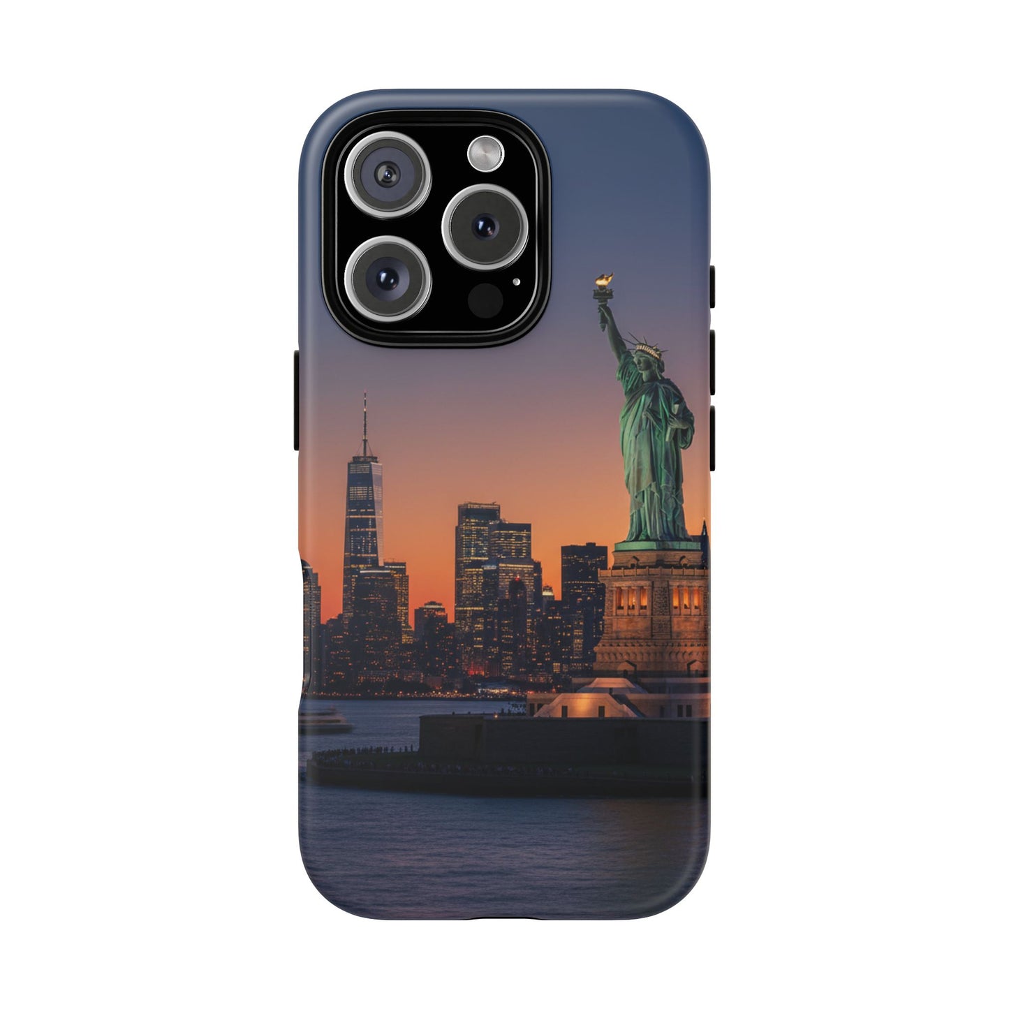 Statue of Liberty Sunset Phone Case – New York City Skyline Travel Aesthetic Tough Case