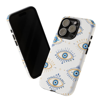 Blue Evil Eye Phone Case – Protective Slim Shockproof Cover for Iphone, Samsung Galaxy and Pixel