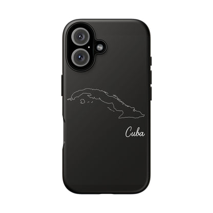 Cuba Outline Phone Case – Minimal Country Map Tough Case (iPhone, Samsung, Pixel)