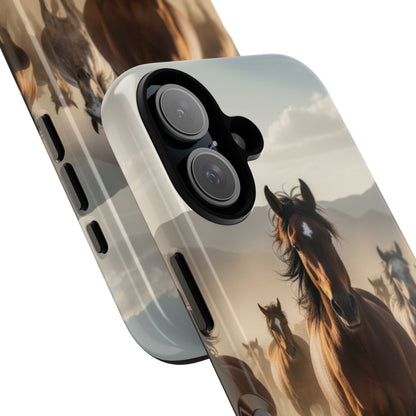 Running Horses Phone Case | Wild Mustang Herd Tough Protective Cover