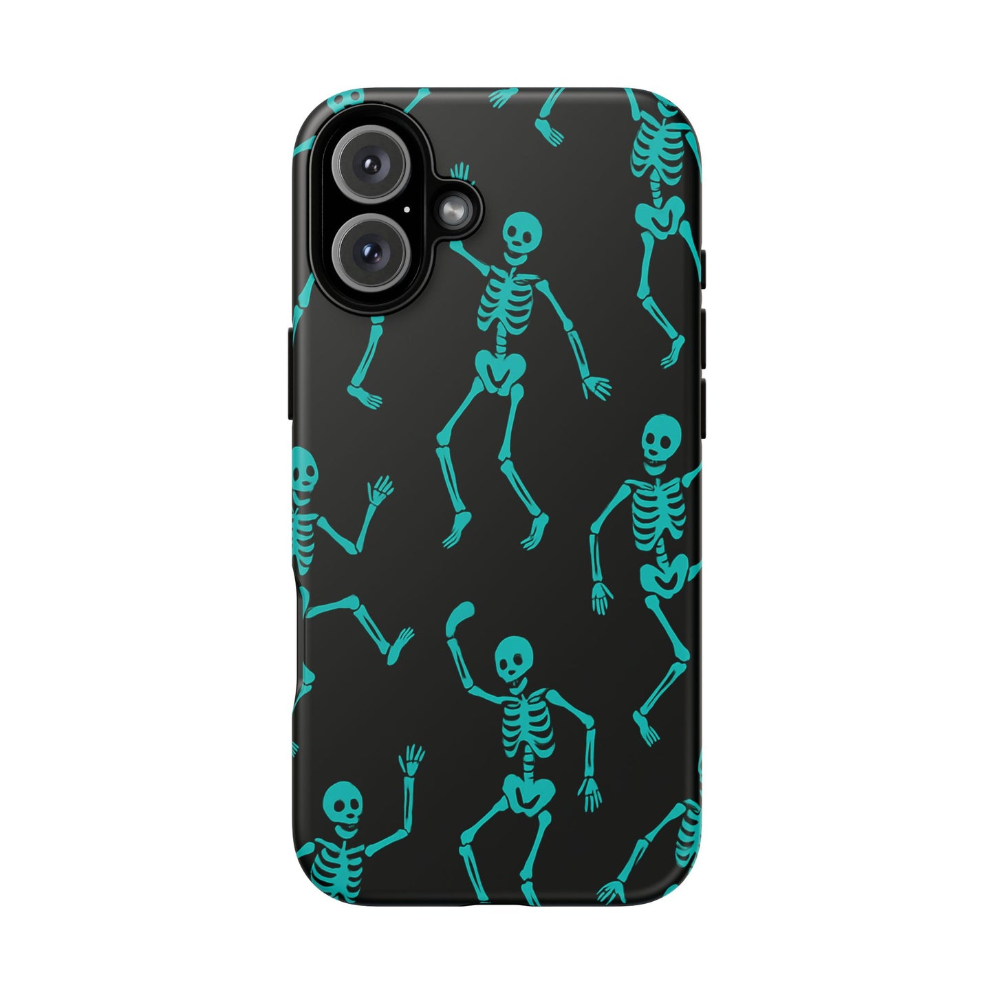 Dancing Teal Skeletons Phone Case | Tough Protective Case for Iphone, Samsung Galaxy and Pixel