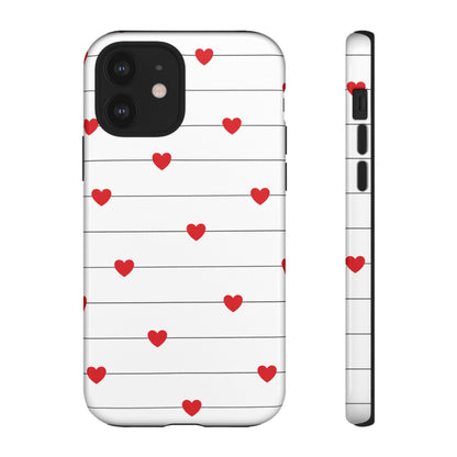 Red Heart Stripe iPhone Case | Tough Shockproof Love Aesthetic Cover