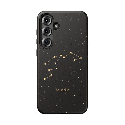 Aquarius Zodiac Constellation Phone Case – Luxe Gold Celestial Cover