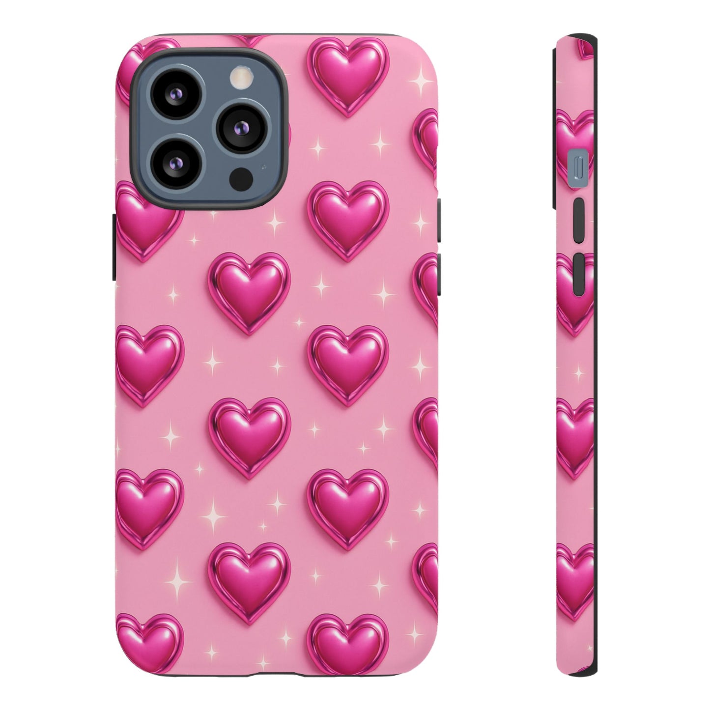 Pink Heart Pattern Phone Case | Tough Protective Case for Iphone, Samsung Galaxy and Pixel