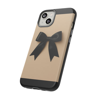 Black Bow Phone Case | Elegant Coquette Bow Design | Chic Neutral Tough Case for iPhone & Samsung