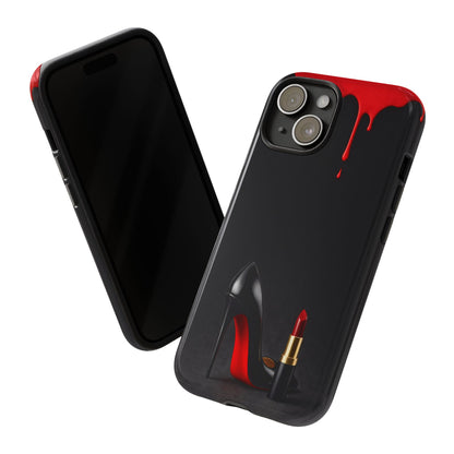 Dark Feminine Red Drip Phone Case – Gothic Glam Tough Cover
