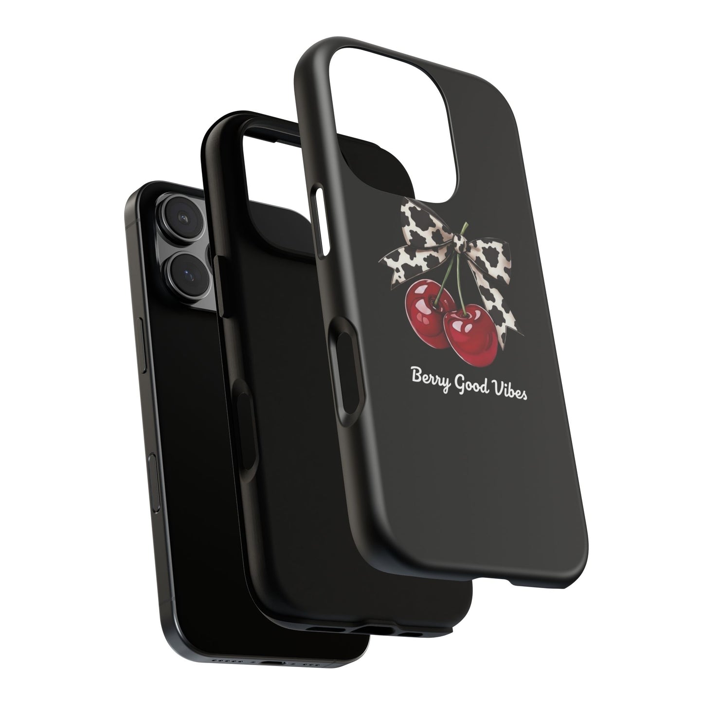 Cherry Cow Print Phone Case | Coquette Bow Aesthetic iPhone & Samsung Tough Case