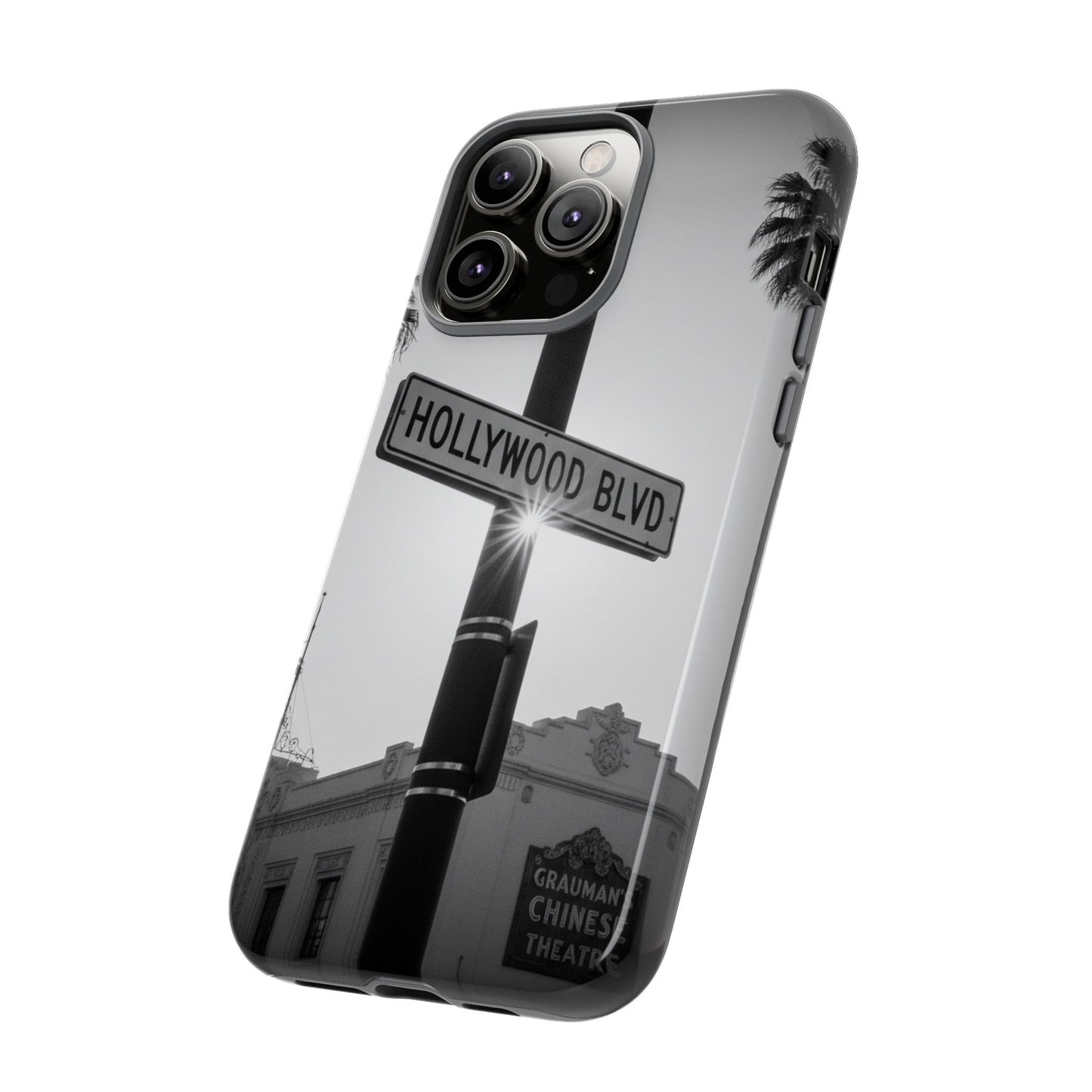 Hollywood Blvd Phone Case | Vintage Los Angeles Street Sign | Black & White LA Aesthetic