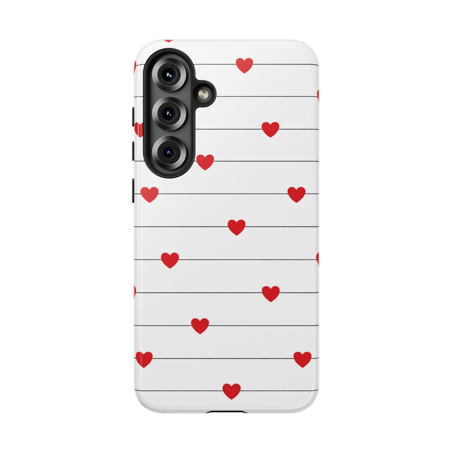 Red Heart Stripe iPhone Case | Tough Shockproof Love Aesthetic Cover