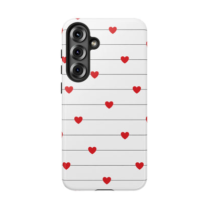 Red Heart Stripe iPhone Case | Tough Shockproof Love Aesthetic Cover
