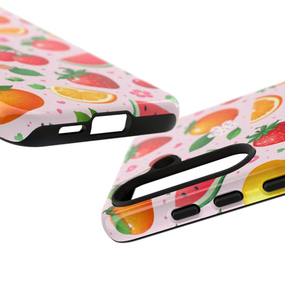 Fruit Phone Case – Tough Shockproof, Strawberry Cherry Citrus Summer Design for Iphone, Samsung Galaxy and Pixel