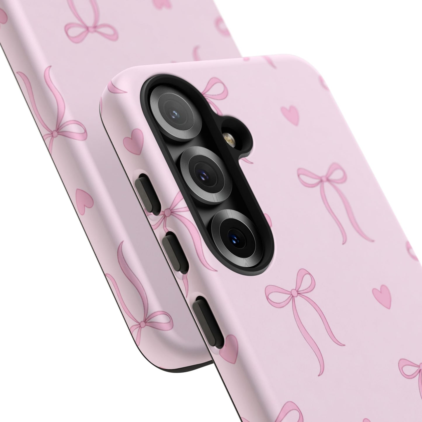 Pink Bow Heart Aesthetic Phone Case – Coquette Cute Tough Cover