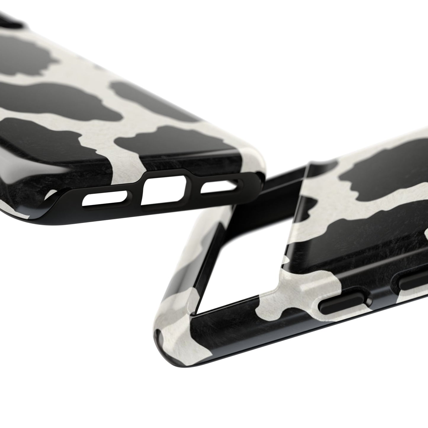 Black & White Cow Print Phone Case | Aesthetic Tough Protective Case