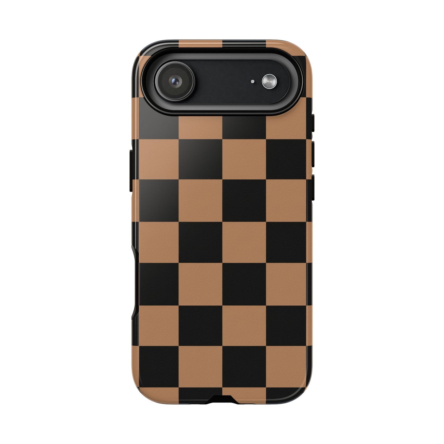 Brown Checkerboard Phone Case | Aesthetic Tough Protective Case