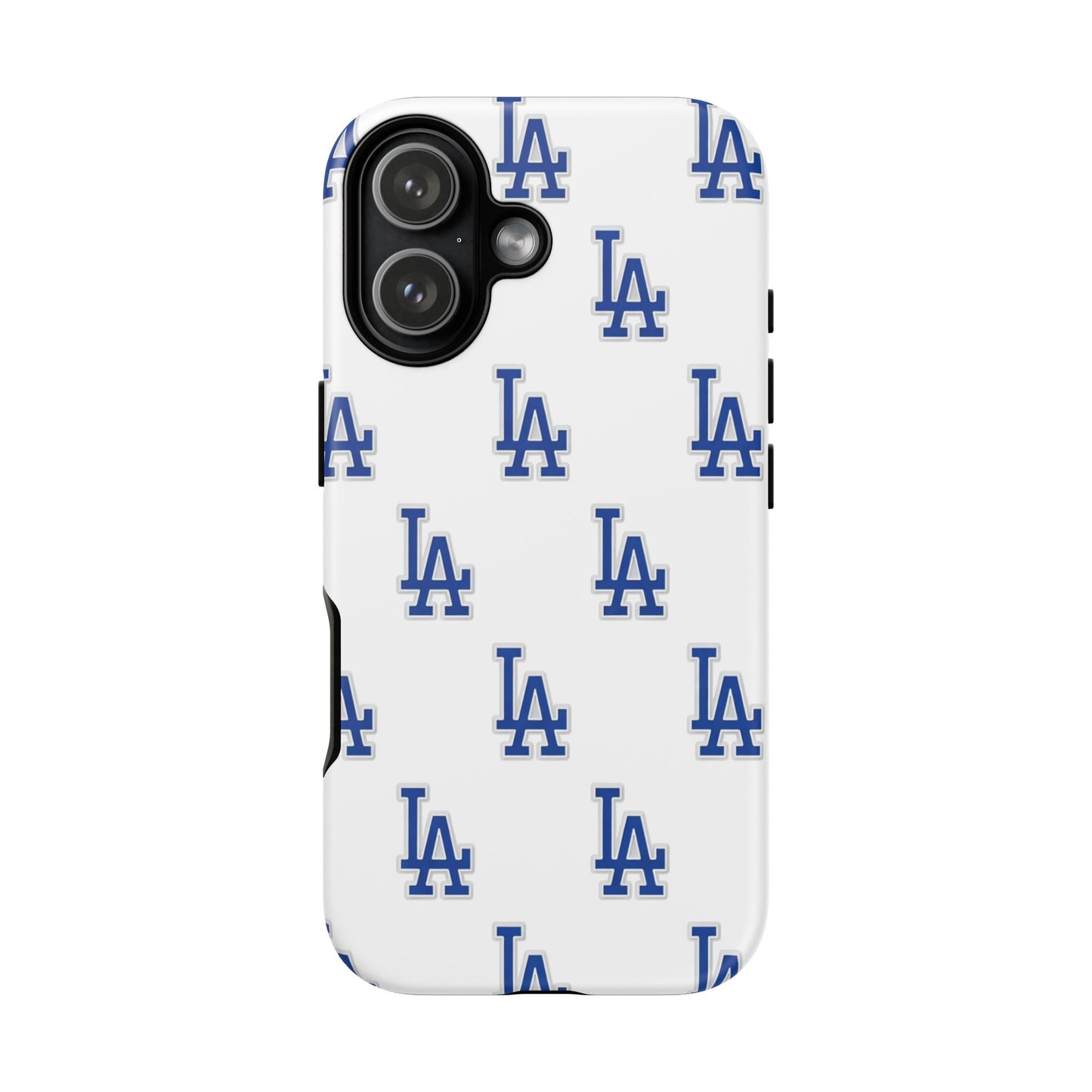 Blue LA Monogram Pattern Phone Case | Minimal Baseball Inspired Tough Cover