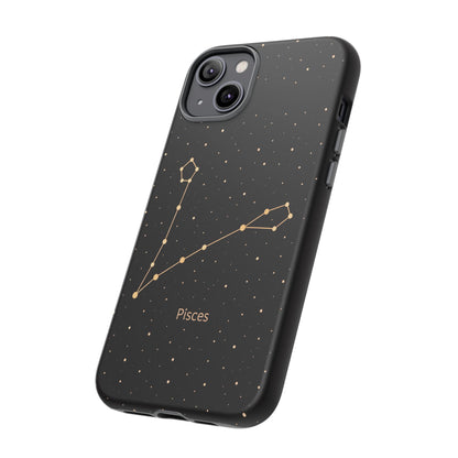 Pisces Zodiac Constellation Phone Case – Luxe Gold Celestial Cover