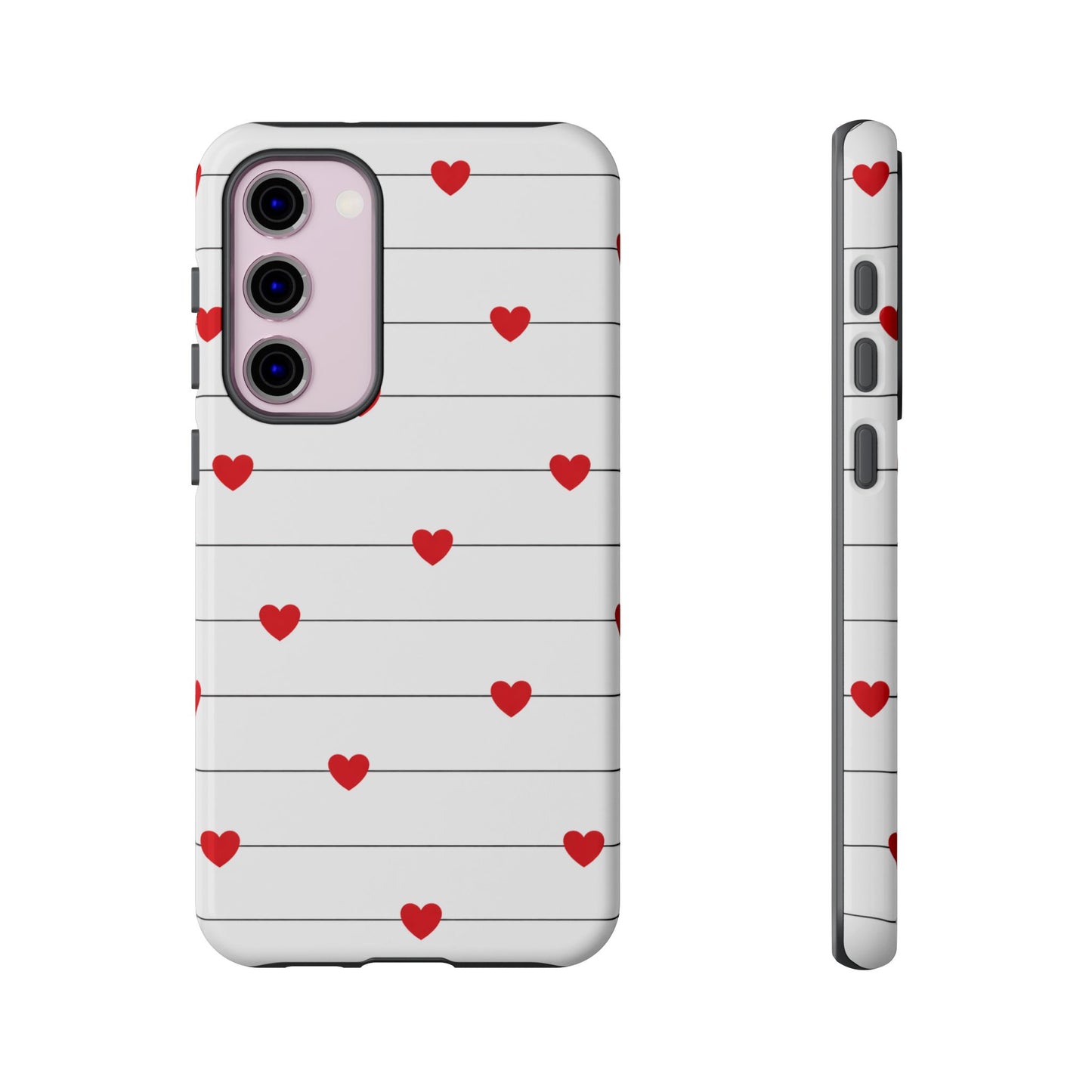 Red Heart Stripe iPhone Case | Tough Shockproof Love Aesthetic Cover