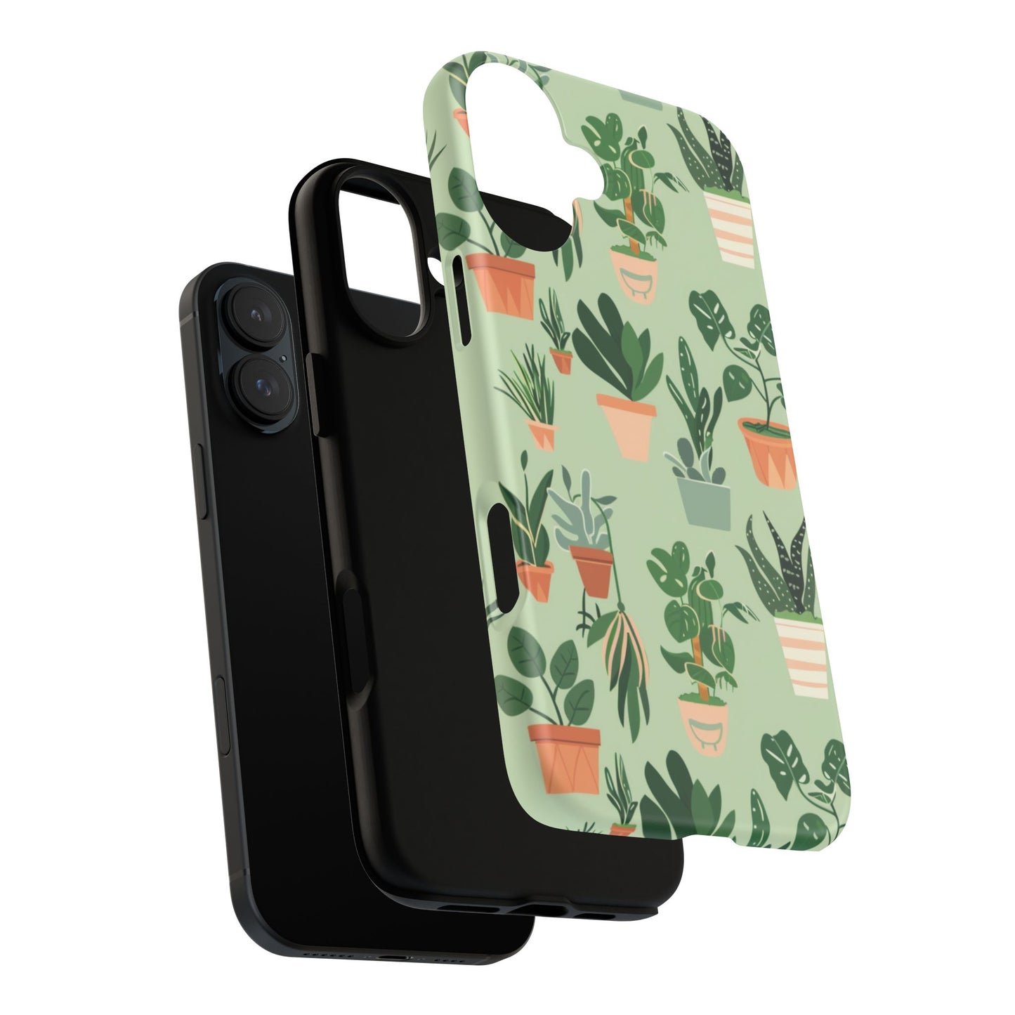 Plant Lover Phone Case | Cute Potted Plants Pattern | Botanical Aesthetic Tough Case