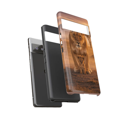 Lioness & Cub Phone Case | Safari Wildlife Tough Case for iPhone & Samsung