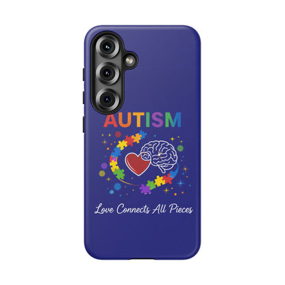 Autism Awareness Tough Case – "Love Connects All Pieces" Phone Case for Iphone, Samsung Galaxy and Pixel