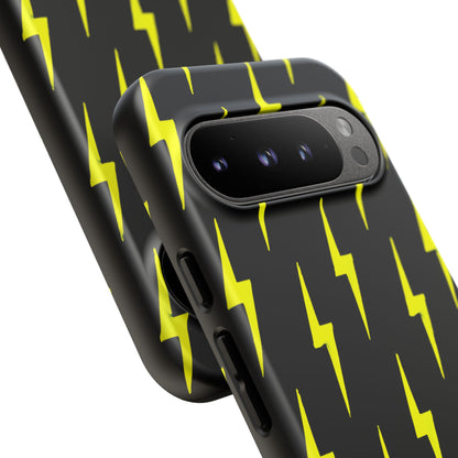 Yellow Lightning Bolt Tough Phone Case | Bold Electric Pattern Case for Iphone, Samsung Galaxy and Pixel
