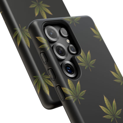 Cannabis Leaf Phone Case Green Weed Leaf Pattern Tough Protective Cover