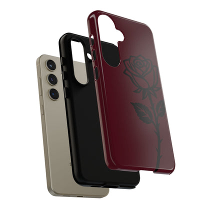 Black Rose Burgundy iPhone Case | Dark Aesthetic Shockproof Protective Cover