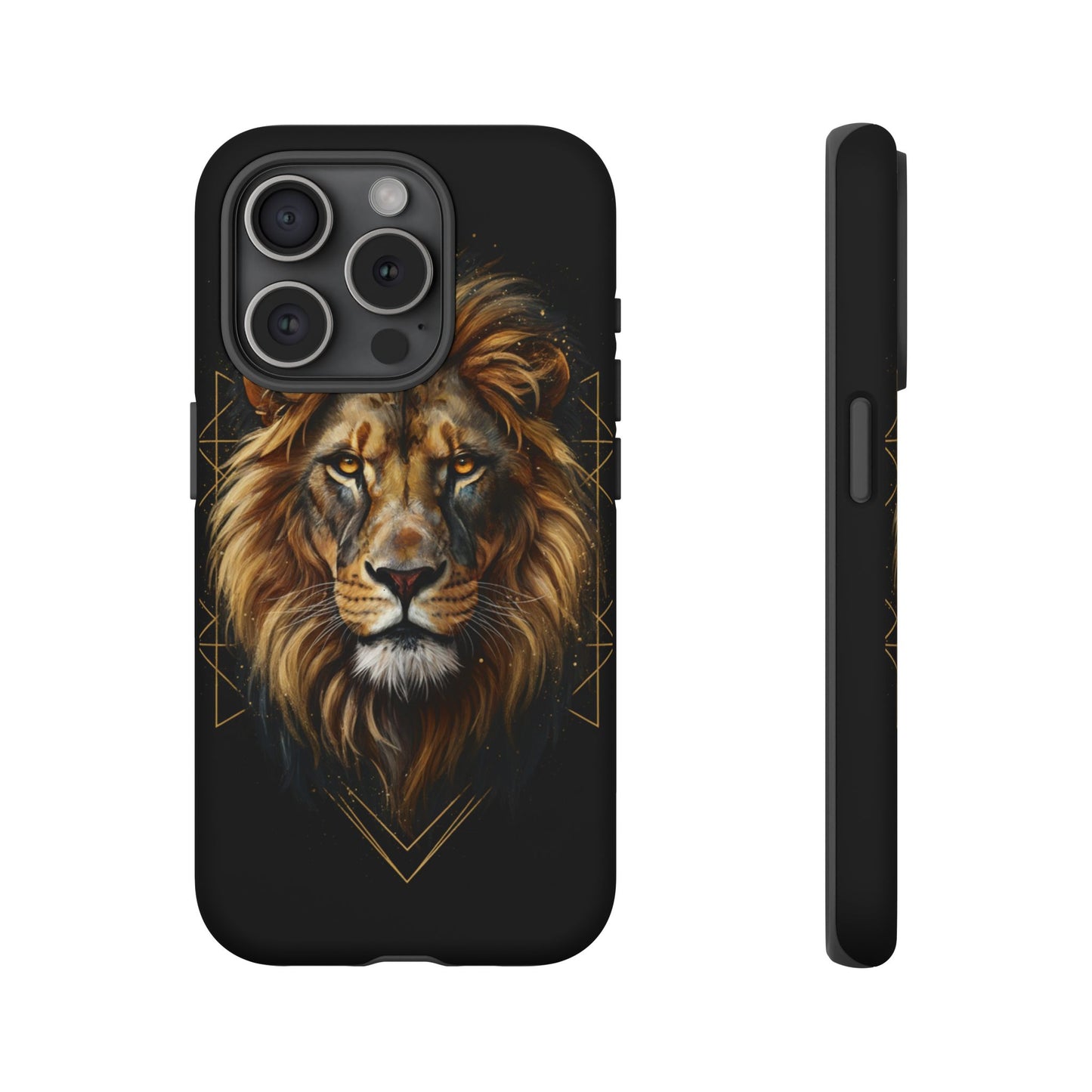 Majestic Lion Phone Case – Black Gold Luxury Lion Art Tough Protective Case