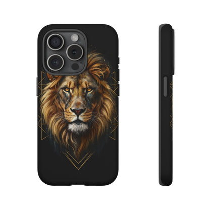 Majestic Lion Phone Case – Black Gold Luxury Lion Art Tough Protective Case