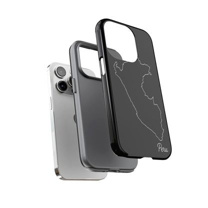 Peru Outline Phone Case – Minimal Country Map Tough Case (iPhone, Samsung, Pixel)