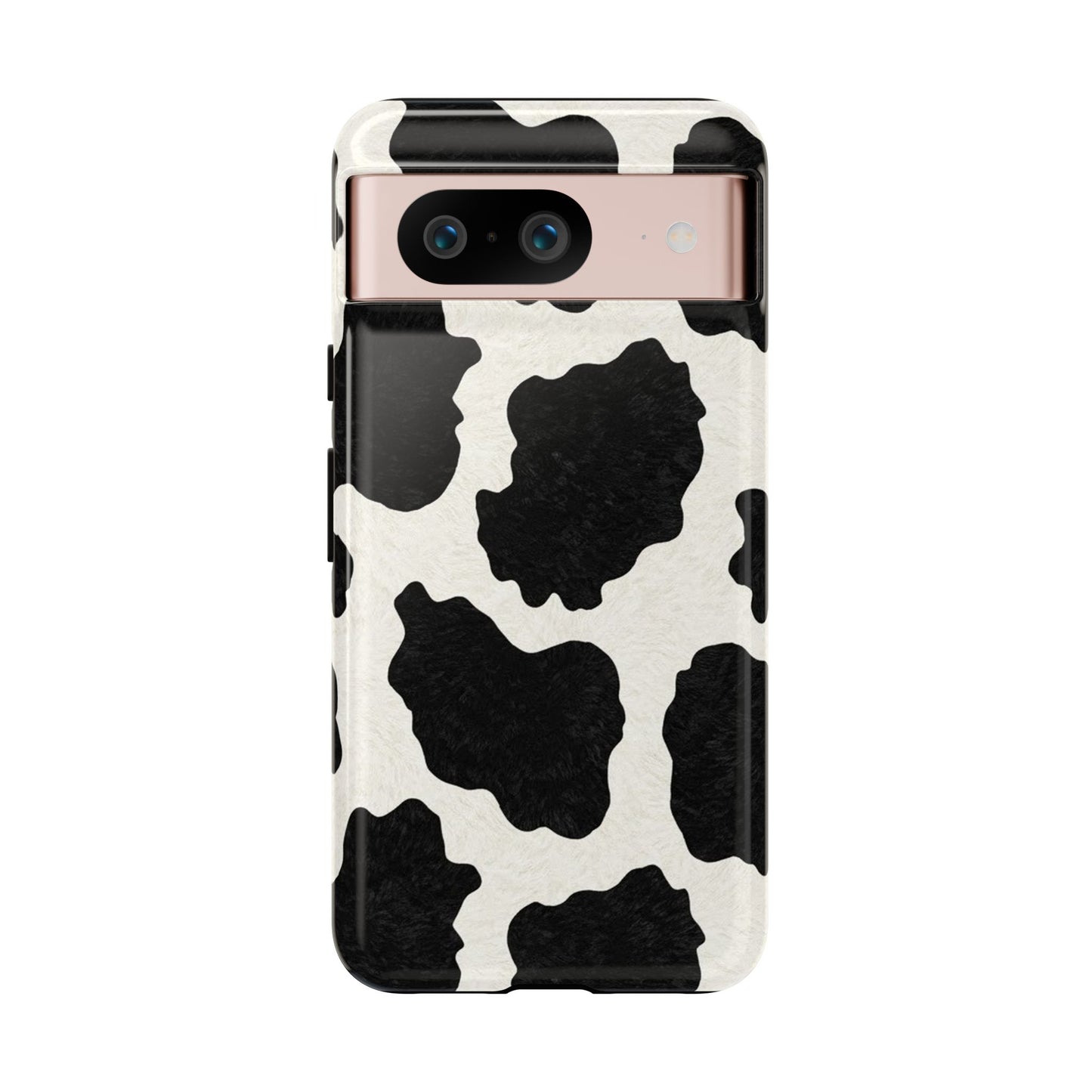 Black & White Cow Print Phone Case | Western Aesthetic iPhone & Samsung Tough Case