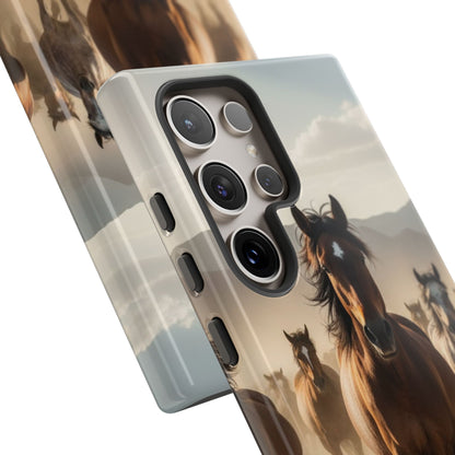 Running Horses Phone Case | Wild Mustang Herd Tough Protective Cover